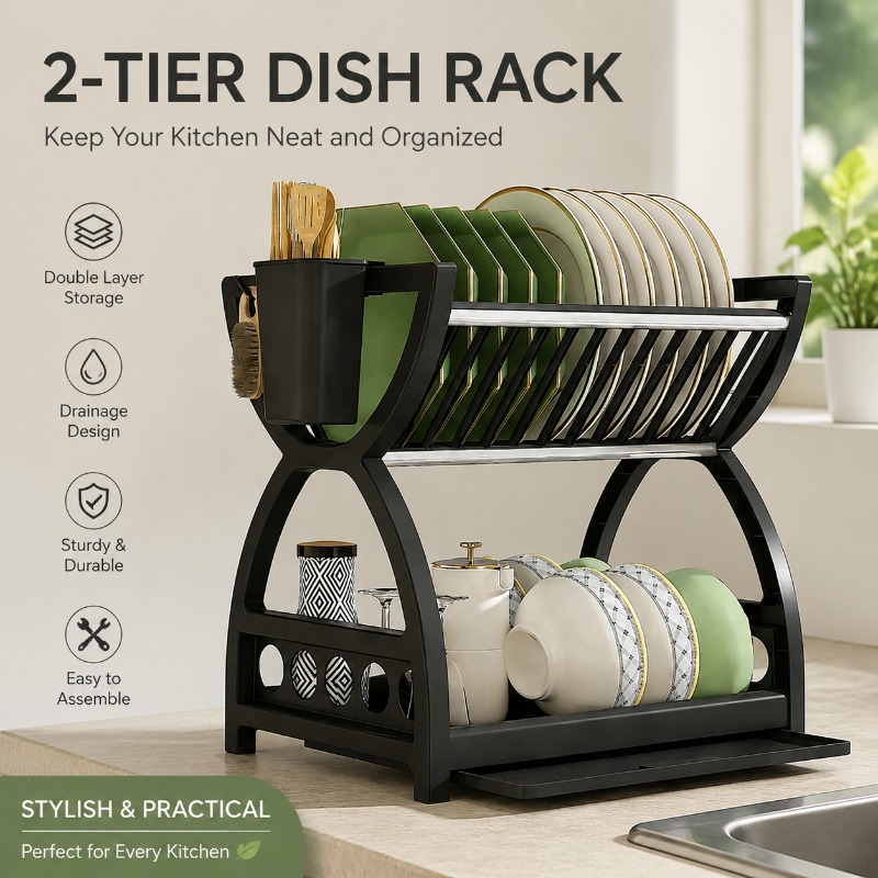 Server Rack Shelf - 2-laags afdruiprek voor de keuken, met